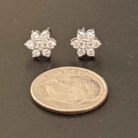 XTRA PICS - Diamond 14kt White Gold Earrings - Picture 6 of 13